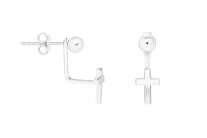 [1027600000PL] Pendiente plata 925 cruz  (Plata)