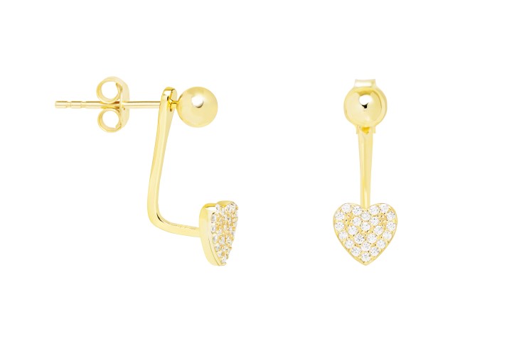 [102790002ZBL] Silver 925 earring cz (Gold plated)