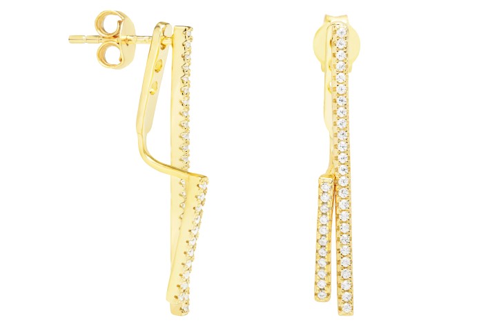 [103110002ZBL] Silver 925 earring cz (Gold plated)