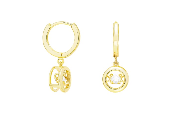 [103270002ZBL] Silver 925 earring cz (Gold plated)