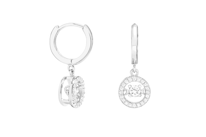 [103280001ZBL] Silver 925 earring cz (Rhodium plated)