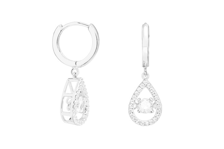 [103290001ZBL] Silver 925 earring cz (Rhodium plated)