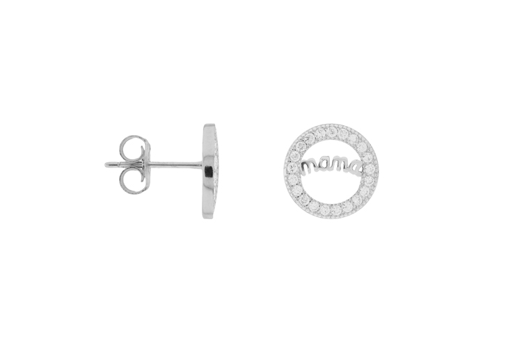 Pendiente plata 925 zirconita mama 