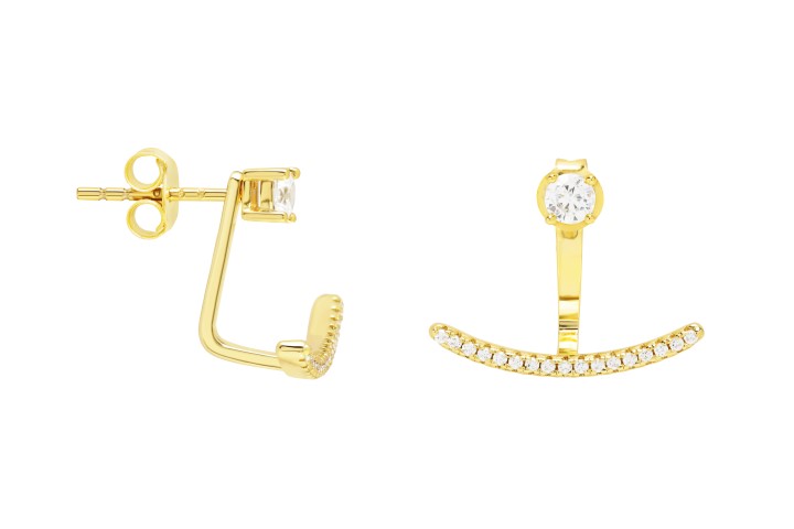 [105360002ZBL] Silver 925 earring cz (Gold plated)