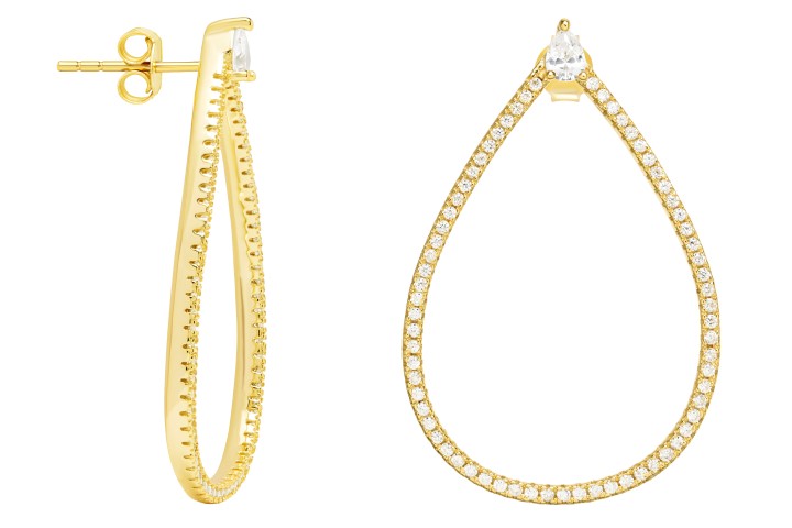 [106100002ZBL] Silver 925 earring cz (Gold plated)
