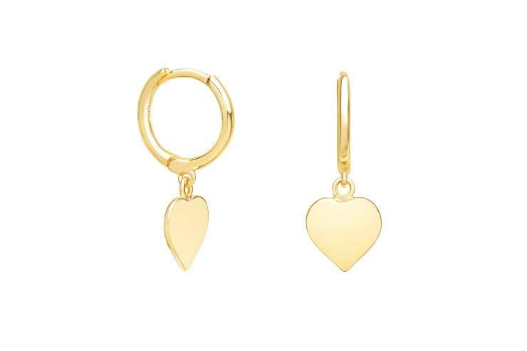 Pendiente plata 925 aro corazón 