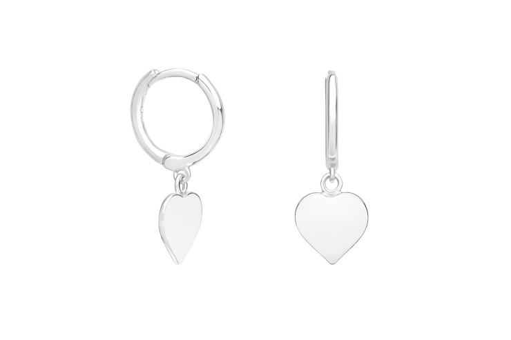 Pendiente plata 925 aro corazón 