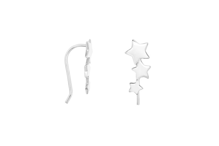 [1067500000PL] Pendiente plata 925 estrellas trepador  (Plata)