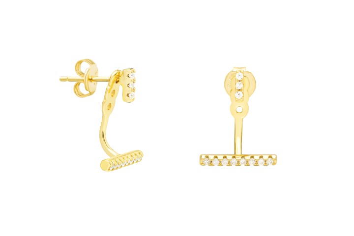 [106810002ZBL] Silver 925 earring cz (Gold plated)