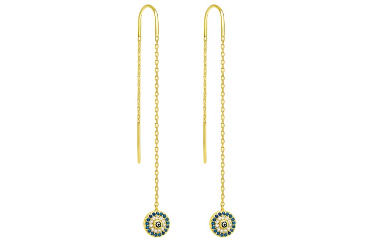 [107030002WZA] Silver 925 earring cz (Gold plated)