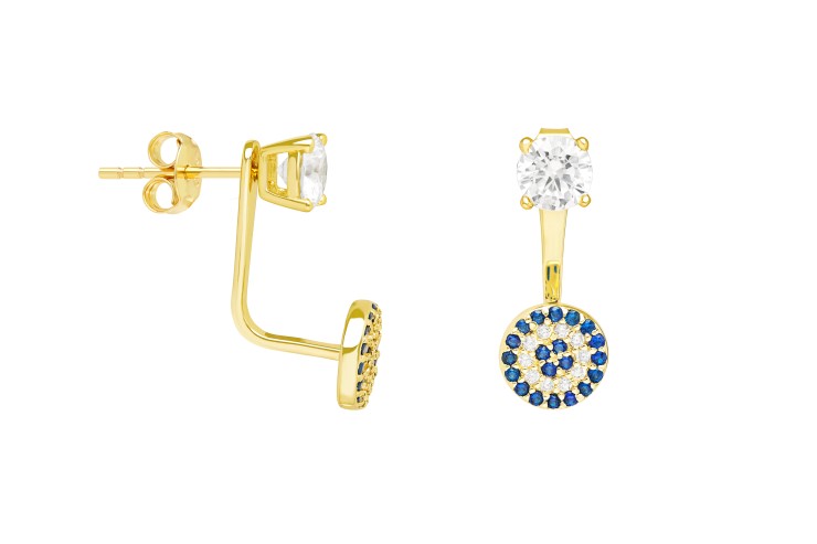 [107040002WZA] Silver 925 earring cz (Gold plated)