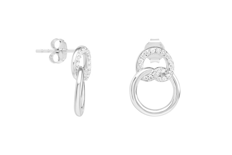 Pendiente plata 925  nudo  zirconita 