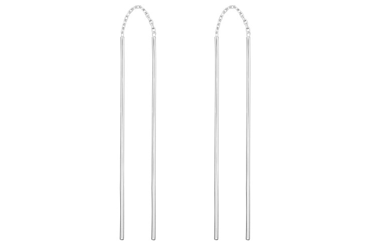 Pendiente plata 925  dos palitos 