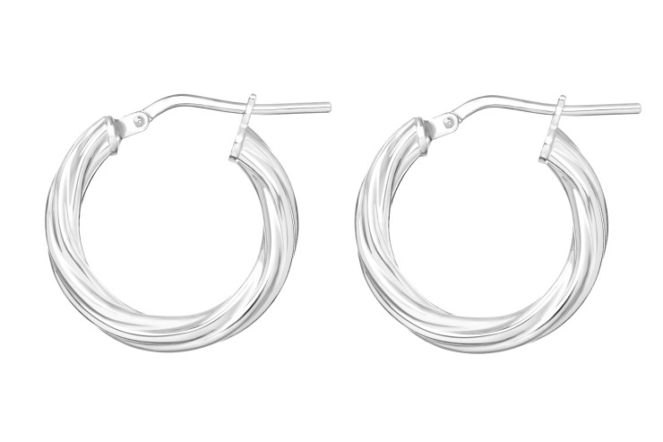 Pendiente aro plata 925 rizado 3mm