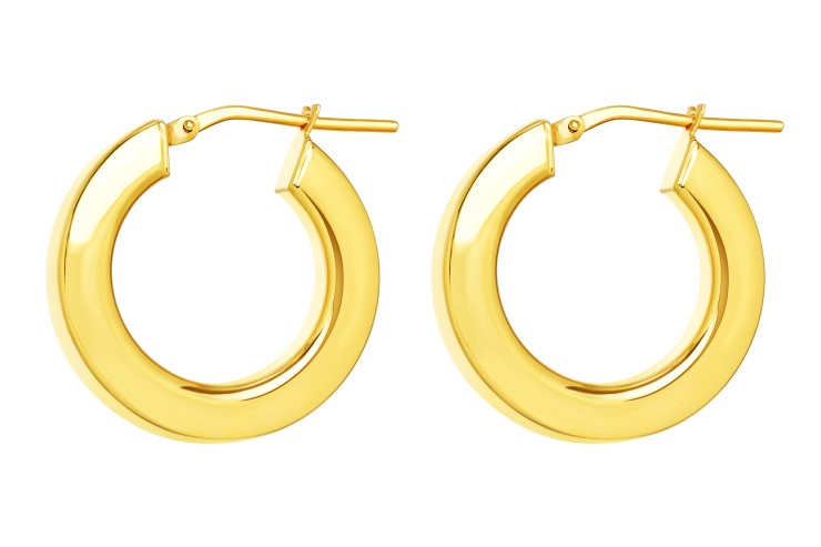 Pendiente aro plata 925 tubo cuadrado 4x4mm