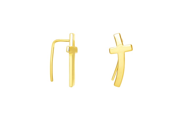 Pendiente plata 925 trepador cruz 