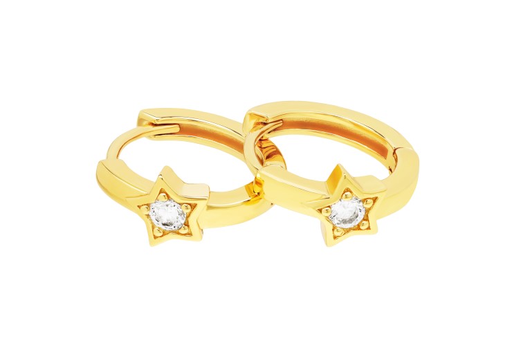 [108890002ZBL] Silver 925 cz earring (Gold plated)