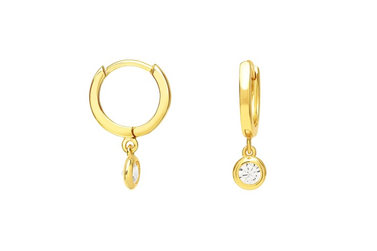 [108900002ZBL] Silver 925 cz earring (Gold plated)