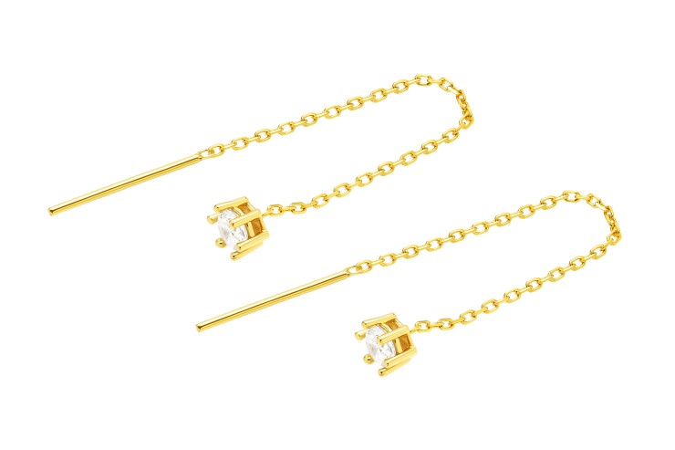[109240002ZBL] Silver 925 cz earring (Gold plated)