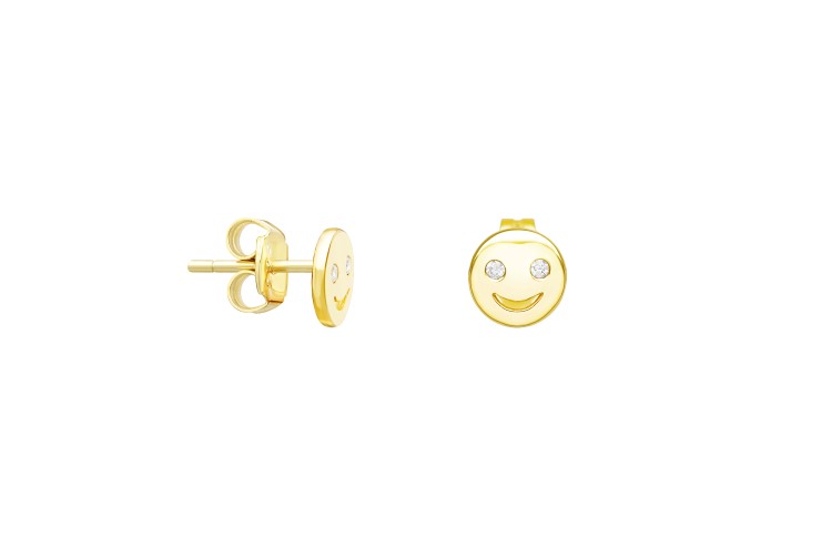 [109770002ZBL] Pendiente plata 925 emoji sonrisa  (Oro)