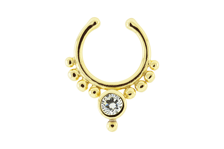 [109990002ZBL] Silver 925 cz nose earring (Gold plated)