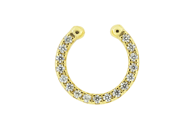 [110000002ZBL] Silver 925 cz nose earring (Gold plated)