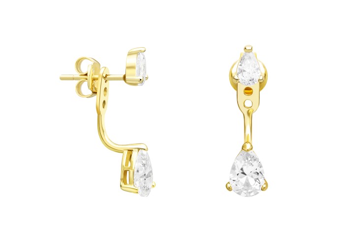 [110060002ZBL] Silver 925 nose earring (White, Gold plated)