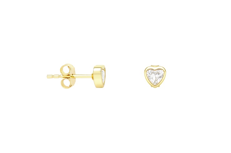 Pendiente plata 925 con zirconita corazón 