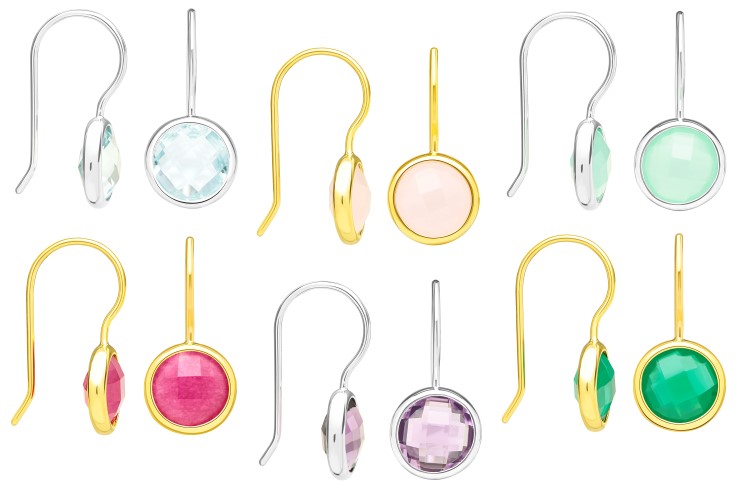 Silver 925 earring semi precious stone