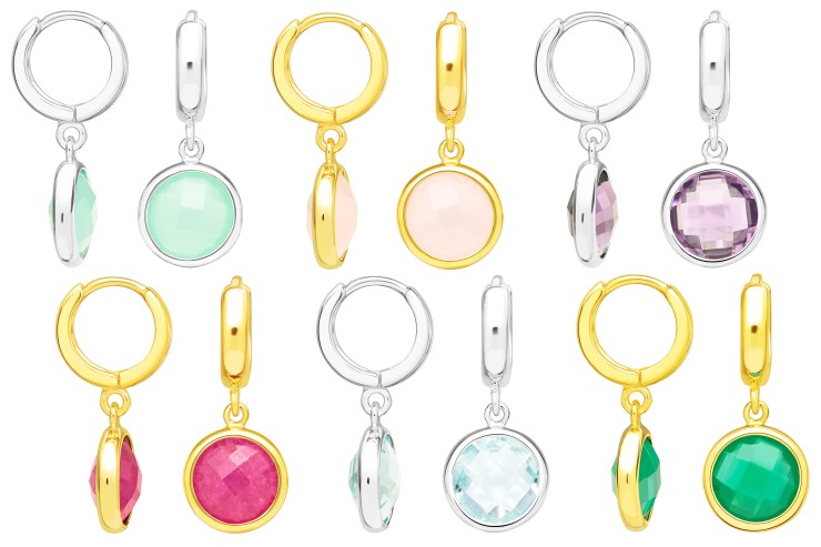Silver 925 earring semi precious stone