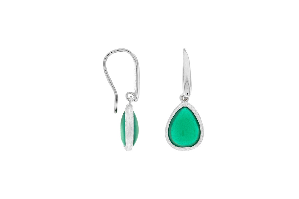 [111150001GOG] Pendiente plata 925 semipreciosa texturada  (Verde)