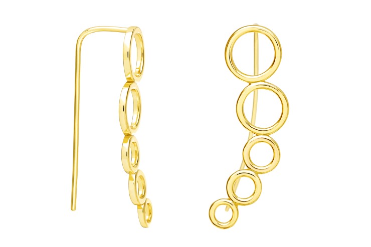 Pendiente plata 925 trepador circulos 