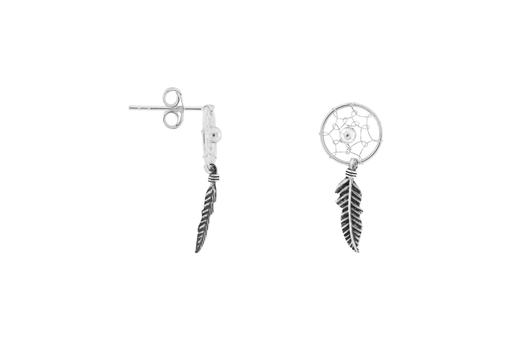Pendiente plata 925 atrapasueños presión