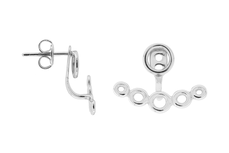 Pendiente plata 925 circulos 