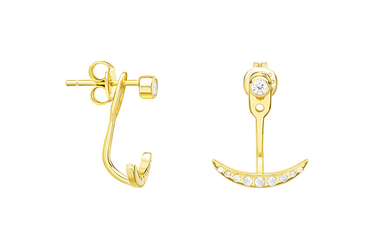 [112500002ZBL] Silver 925 earring cz (Gold plated)