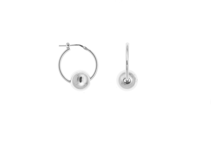 Pendiente criolla plata 925 con bola 