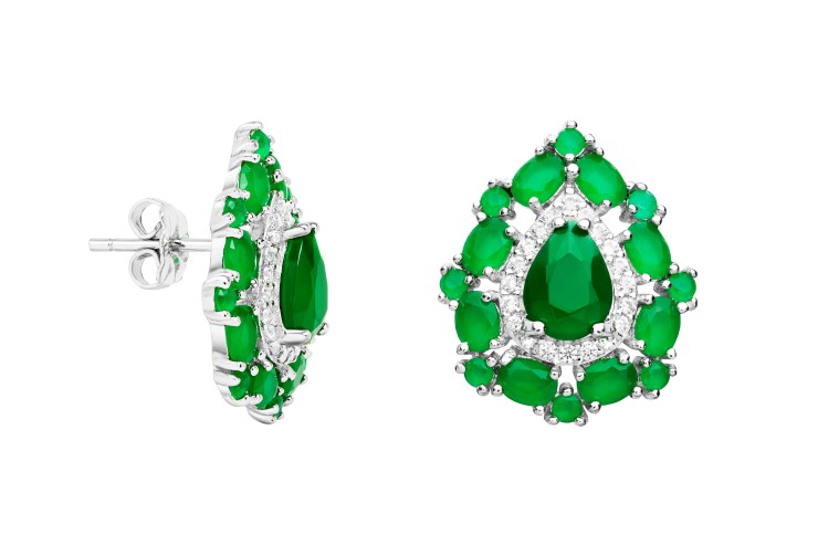 Sterling silver stones & zirconia earring