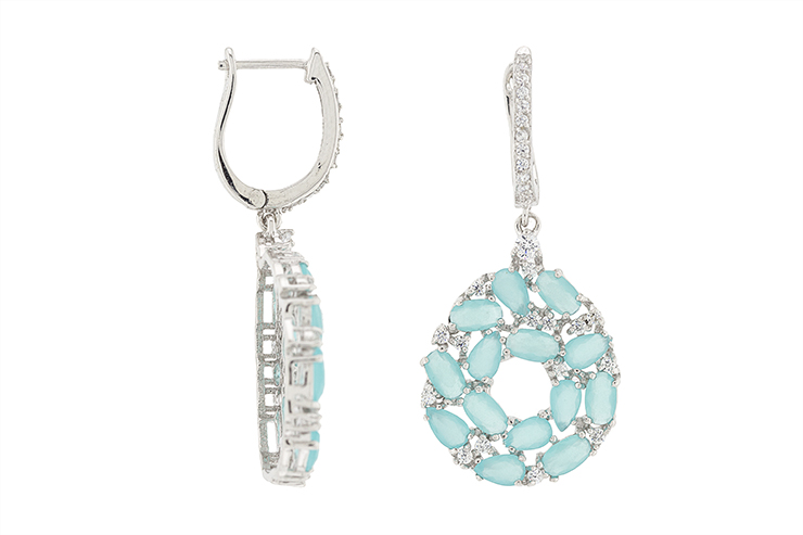 Pendiente plata 925 zirconita con piedra reconst. 