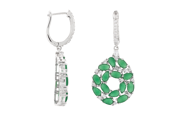 Silver 925 cz & stone earring