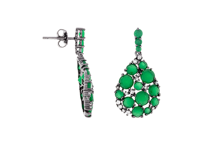 Silver 925 cz & stone earring