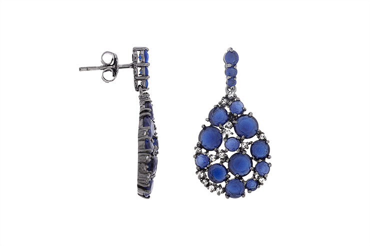 Silver 925 cz & stone earring