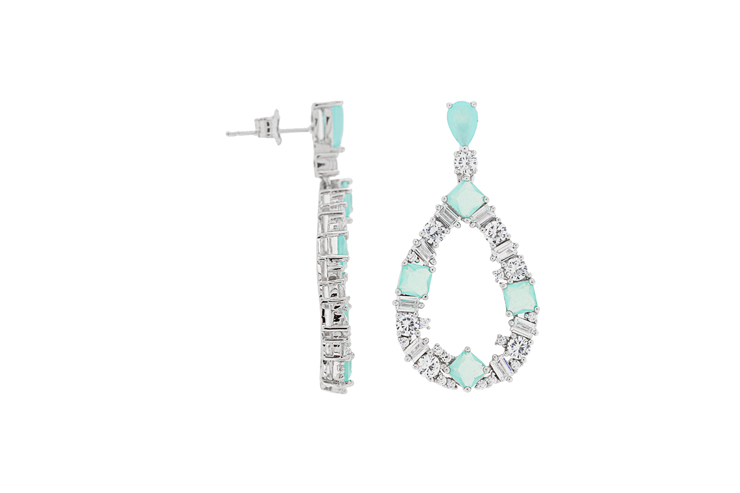 Silver 925 cz & stone earring