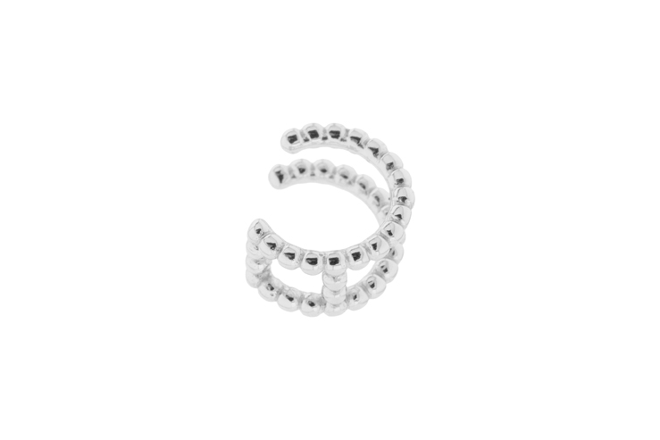 Pendiente plata 925 ear-cuff bolitas 