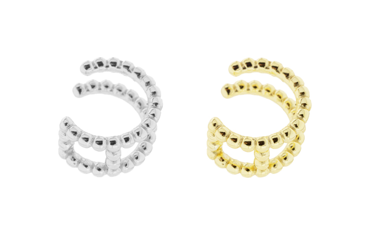 Pendiente plata 925 ear-cuff bolitas 