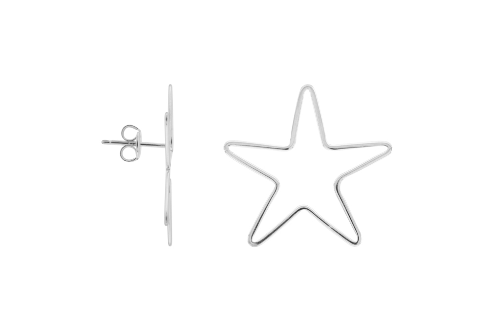 Pendiente plata 925 estrella presión 