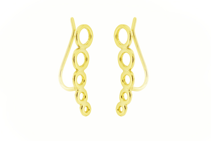 Pendiente plata 925 circulos trepador 