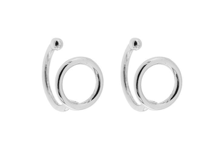 Pendiente plata 925 ear-cuff circulo 