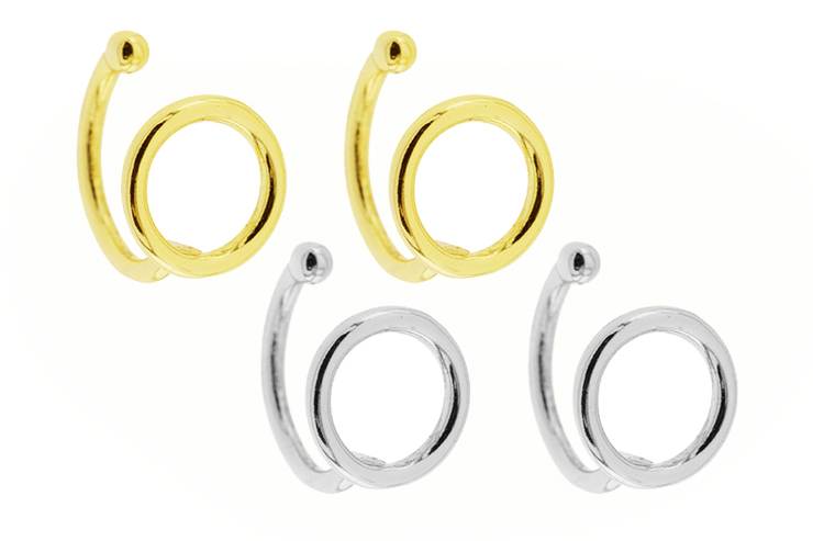 Pendiente plata 925 ear-cuff circulo 