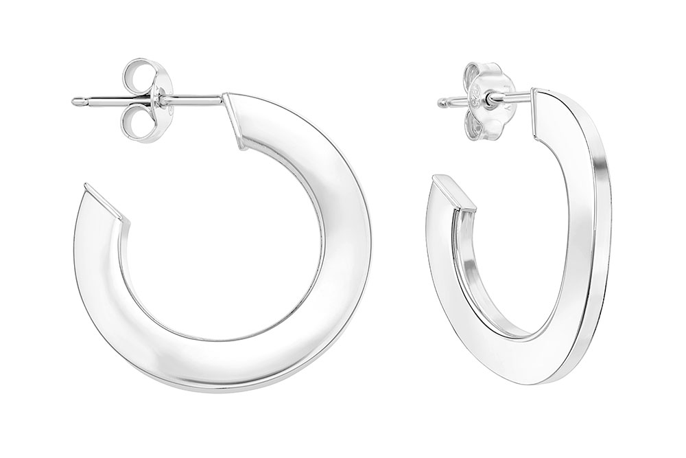 Aro plata 925 rectangular con torsión c.presión 