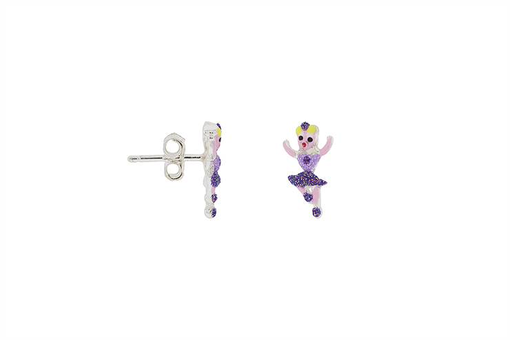 Silver 925 enamel dancer earring
